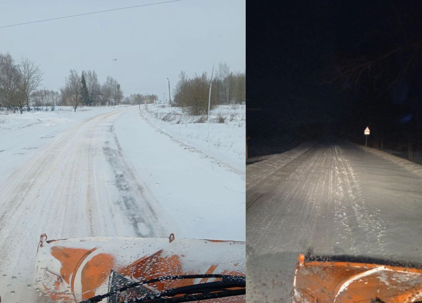 Брянские дороги круглосуточно чистят и обрабатывают песко-соляной смесью