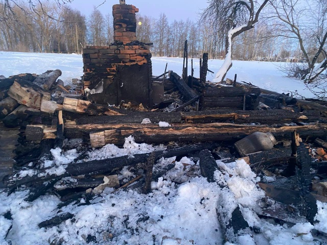 В мглинской Дивовке сгорела баня