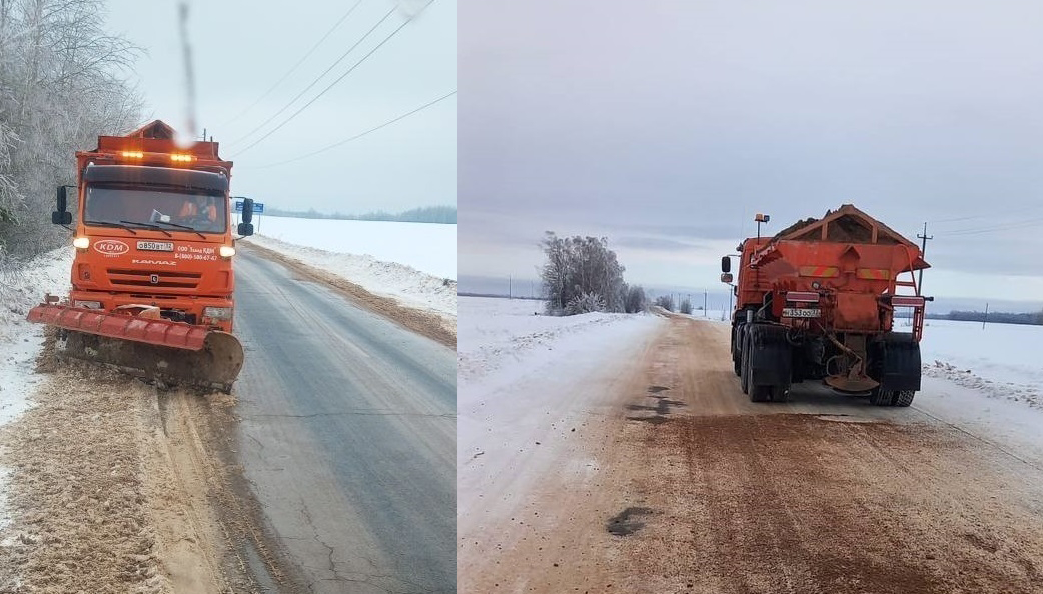 Брянские дорожники обработали свыше 2,7 тыс. км трасс за сутки