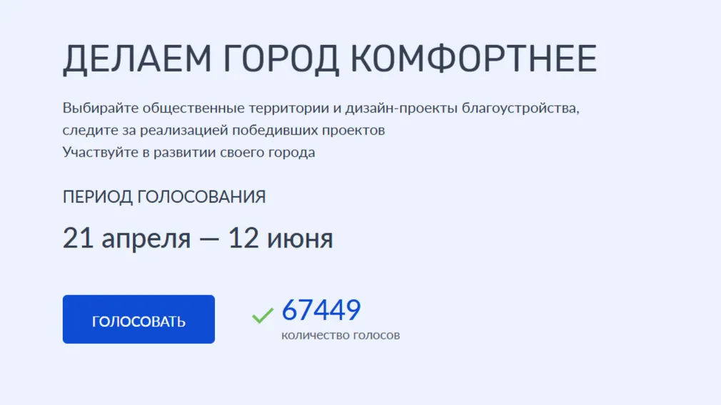 Больше 67 тысяч брянцев проголосовали за объекты благоустройства